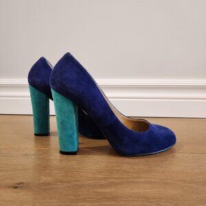 Lord & Taylor Colorblock Suede Heels